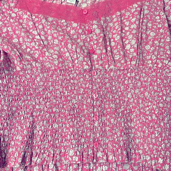 AMERICAN EAGLE CROP TOP SIZE M LS SCOOP LACE FLIRTY CROPPED PEASANT STYLE - Picture 11 of 16